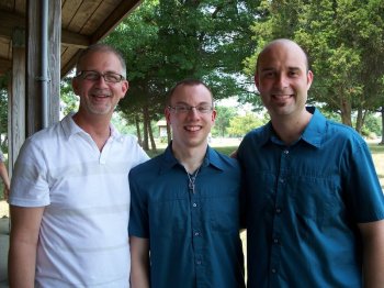 Shane, Dave and their pastor at Shane & Dave's wedding