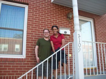 Jeremy Stanton and Tonetta Landis at Tonetta's home in Anacostia, Washington, D.C.