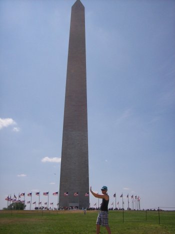 Andrew J. Wharton at the Washington Monument, Washington, D.C.