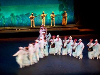 Dave Clingman and Andrew Wharton attend Ballet Folklorico in Teatro Degollado in Guadalajara, Jalisco, Mexico