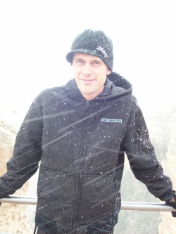 Andrew J. Wharton at Grand Canyon during a snow storm